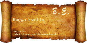 Bogya Evelin névjegykártya